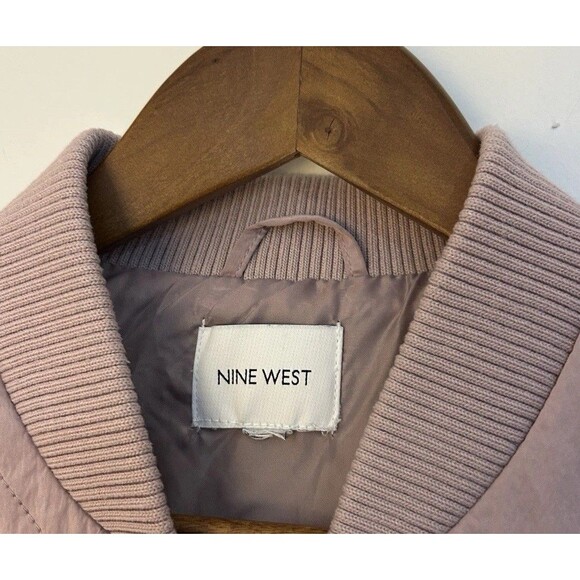 Nine West Jacket Extra Large Snap Up Puffer Bomber Quilted Pink Mauve - Picture 3 of 13